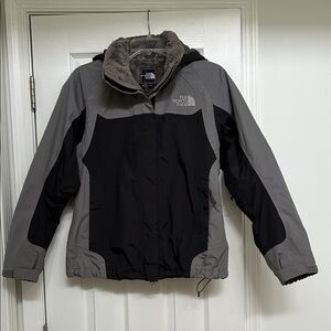 The North Face Black & Gray Insulated Hooded Jacket